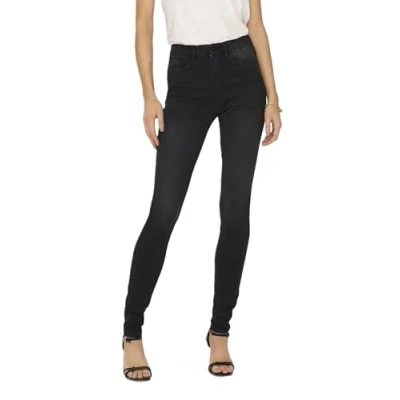 Image of Only Women&#039;s ONLROYAL Life HW SK DNM BJ13963 NOOS Jeans, Black Denim, M / 30