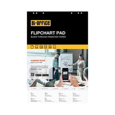 Image of Bi Office Flipchart Easel Pad, Plain, 20 Sheets 60 gr/m² Paper, Euro