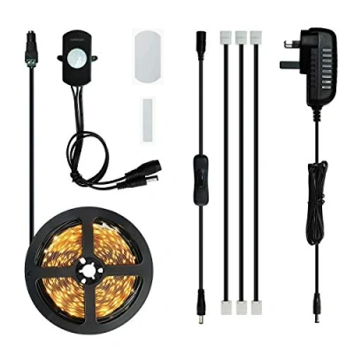 Image of Under Cabinet Lighting 19.7ft Motion Sensor Strip Kit with Switch for Kitchen Cabinet, Stairs 30W