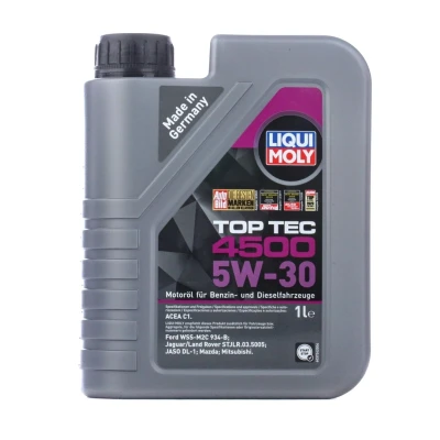 Image of P000324 Engine Oil LIQUI MOLY Top Tec 4500 2317 5W 30 1l Synthetic LAND ROVER: Freelander 2 Off Road, Range Rover Evoque, Sport