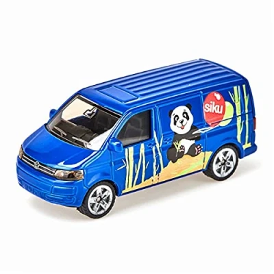 Image of siku 1338, VW Transporter, Metal/Plastic, Blue, Opening tailgate, Toy car for children