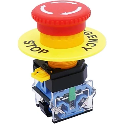 Image of Taiss/AC 440V 10A Red Mushroom Emergency Stop Push Button Switch 22mm NO NC Pushbutton Switches LA38 11ZS