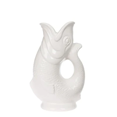Image of Gurgly Iconic Cotton Glug Jug Small 23cm 750ml Fish Water Jug, Decorative Vase, Ornament, Carafe