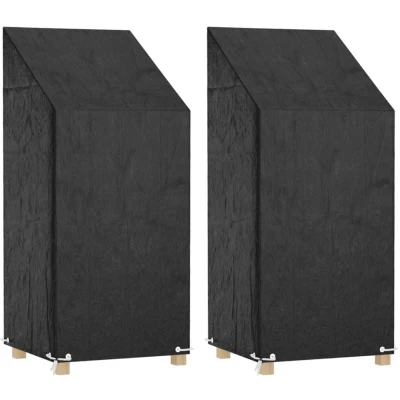 Image of vidaXL Garden Chair Covers 2 pcs 8 Eyelets 65x65x110/150 cm Polyethylene