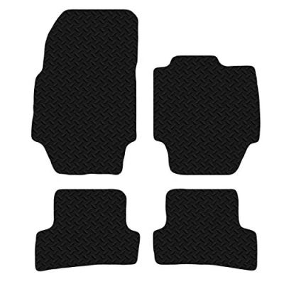 Image of Carsio Car Mats For Renault Captur 2013 2018 3mm 4pc Set Tailored Fit Rubber Floor Mat Complete Accessory Black Custom Fitted Anti Slip Backing, Heavy Duty &amp; Waterproof