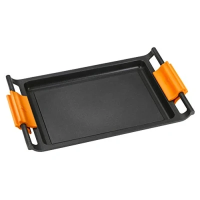 Image of Braisogona Efficient Aluminium Flat Square Grill Pan, 45 cm, Cast, All Cookers Including Induction.