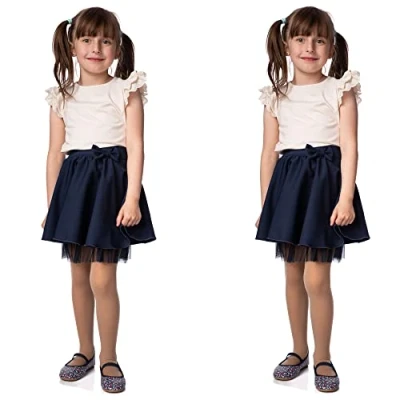 Image of POSE Girls Tights Opaque 40 Denier Plain Microfibre for Kids Colourful Soft White Black School Uniform Ballet Dance Pantyhose 19 Colours and 6 Sizes 140 146, latte caffe, 2 Pack