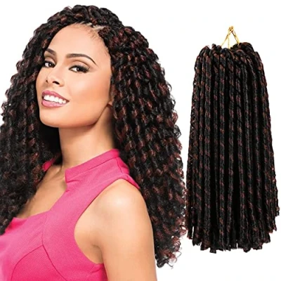 Image of Straight Faux Locs Crochet Hair, 4 Packs Soft Dreadlocks Hair Locs, 2 STYLE in ONE (4 Packs,#1B 30)