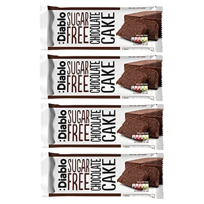 Image of Diablo Chocolate Cake Sugar Free Sweetened with Maltitol Diabetic Hamper Available Perfect for Gifting Halal &amp; Kosher Approved 1 Packet 200g (Pack Of 4)