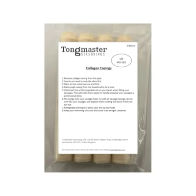 Image of Collagen Sausage Edible Casing Skins of 23 mm Diameter 4 Pack 160ft in Total