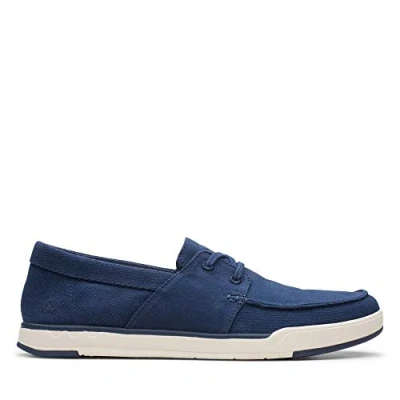 Image of Clarks Men&#039;s Step Isle Base Low Top Sneakers, Blue (Navy Canvas Navy Canvas), 9 UK