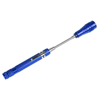 Image of Sorand LED Flexible Flashlight, Multi function 3 Flash, Mini Magnetic Head Rotatable Torch Neck Pick up Tool, Extendable Flashlight(Blue)