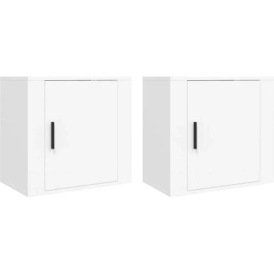 Image of vidaXL Wall mounted Bedside Cabinets 2 pcs White 50x30x47 cm