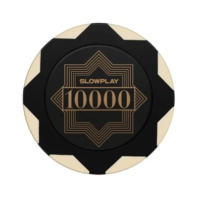 Image of SLOWPLAY Nash Clay Poker Chips, 14 Grams Heavyweight Composite, 40mm Large Chips in Bulk, Pack of 50 with Denomination 10000