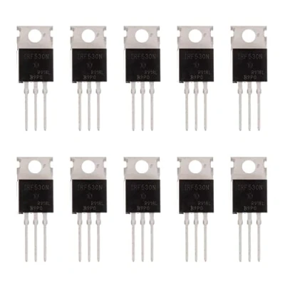 Image of BOJACK IRF530 MOSFET Transistors IRF530N 17 A 100 V N Channel Power TO 220AB (Pack of 10 Pcs)