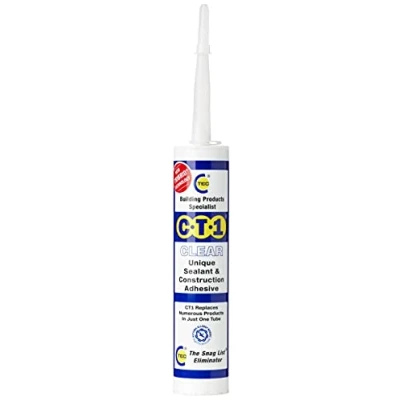 Image of CT1 Clear TRIBRID Multi Purpose Sealant &amp; Adhesive Bathroom, Shower Window Odourless Anti Mould Waterproofing Vibration Resistant Flexible 290ml