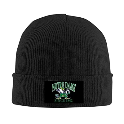 Image of Notre Dame Fighting Irish ND Teams Logo Flex Winter Warm Knit Beanie Cap Ash Black