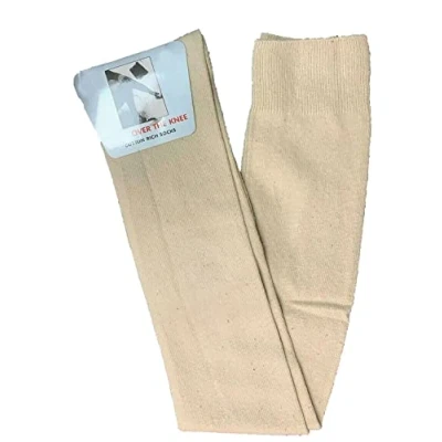 Image of Stripey Striped Overknee Over the Knee Long Socks (Plain Beige One Size)