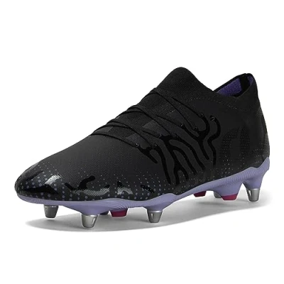 Image of Canterbury Unisex Speed Pro Soft Ground Rugby Boots, Black/Verbena, 8 UK