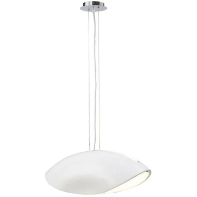 Image of Pasion Rectangular Pendant 4 Light E27, Gloss White/Polished Chrome