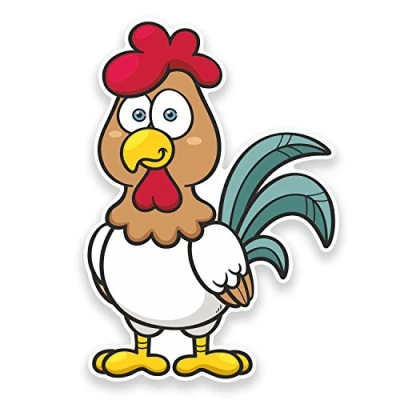 Image of 2 x 10cm Chicken Vinyl Sticker Bike Laptop Helmet Car Hen Bird #9274 (7cm Wide Tall)