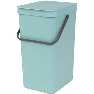 Image of Brabantia 109843 Sort &amp; Go Recycling Bin, Plastic, 16 L Mint Green
