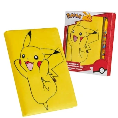 Image of Pokemon Stationery Supplies Set Kids Diary with Lock, Notebook, Pencil Case, Pens Gifts for Boys (Notebook/Ballpen Set)