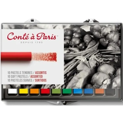 Image of Conté à Paris Plastic Box of 10 Assorted Soft Pastels