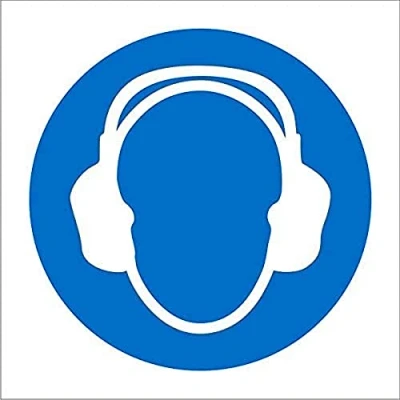 Image of Seco Wear Ear Protectors Pictogram Sign, 200mm x Self Adhesive Vinyl