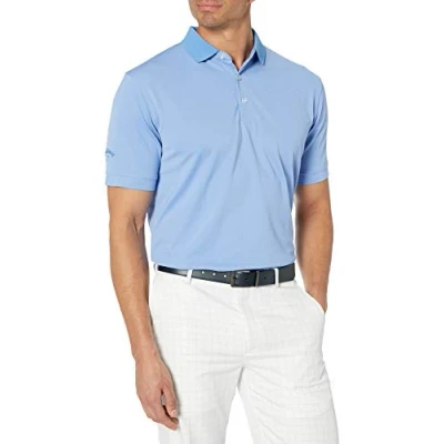 Image of Callaway Men&#039;s Short Sleeve Ottoman Performance Golf Polo Shirt, Provence, Medium