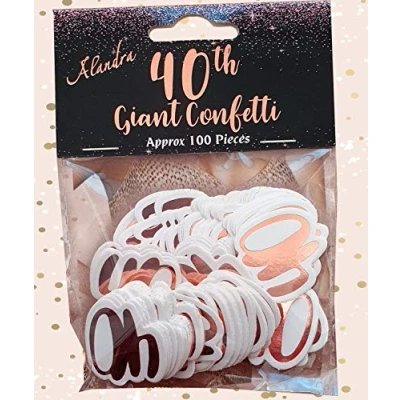 Image of Alandra Birthdays 40 Big 40th Metallic Confetti, Cream &amp; Rose Gold, One Size