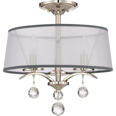 Image of Whitney 3 Light Semi Flush/Pendant Imperial Silver Finish, E14