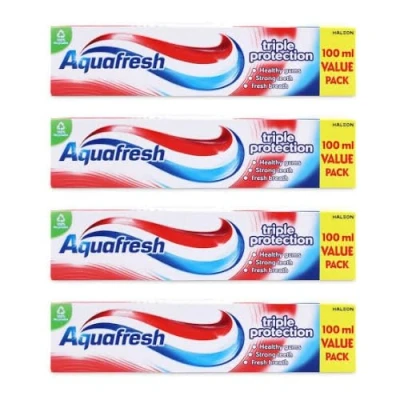 Image of Aquafresh Triple Protection Toothpaste 100ml Home &amp; Hatch Family Pack Bundle of 4