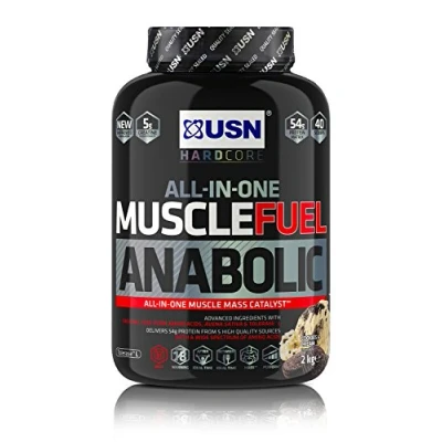 Image of USN Muscle Fuel Anabolic Cookies and Cream 2KG, Workout Boosting All in One Gain Protein Shake Powder