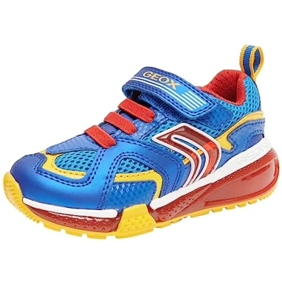 Image of Geox J Bayonyc Boy Sneaker, Royal Red, 2.5 UK