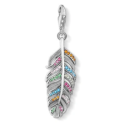 Image of Thomas Sabo Women Charm Pendant Feather Club 925 Sterling Silver 1832 342 7