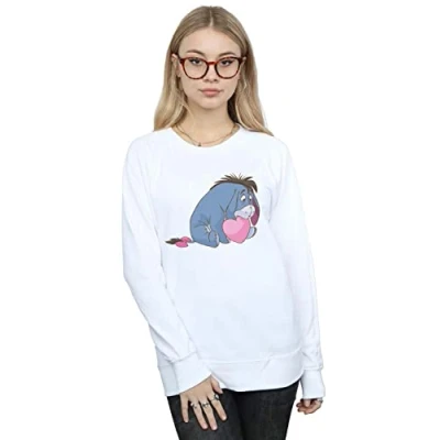 Image of Disney Women&#039;s Winnie The Pooh Eeyore Mouth Sweatshirt White Large