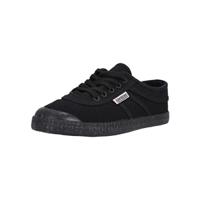 Image of Kawasaki Unisex Original Teddy Canvas Shoe Low Top Sneakers, 1001S Black Solid, 10 UK