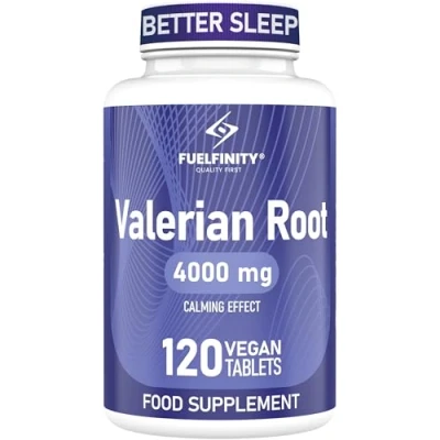 Image of High Strength: Valerian Root Tablets 4000mg per Tablet Stress Management Herbal Supplement for Sleep Support Vegan FuelFinity® Standards (1 Pack)