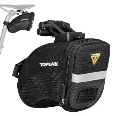 Image of Topeak Unisex Adult Aero Wedge Pack Saddle Bag Black, 17 x 8 12 cm/0.66 Litre