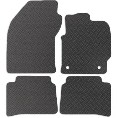 Image of Carsio Rubber Car Mats For Toyota Corolla Estate 2019+ Onwards Tailored Fit Floor Mat Set Complete Accessory Black Custom Fitted All Weather &amp; Heavy Duty, Anti Slip Backing with Clips