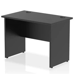 Image of Impulse 1000x600mm Straight Office Desk Black Top Panel End Leg
