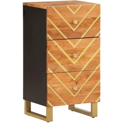 Image of vidaXL Side Cabinet Brown and Black 40x33.5x75 cm Solid Wood Mango