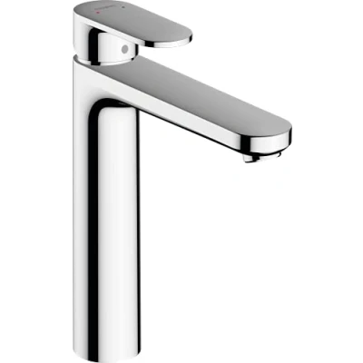 Image of hansgrohe Vernis Blend bathroom tap without waste, sink with spout height 190 mm, basin mixer water saving (EcoSmart), chrome, 71582000