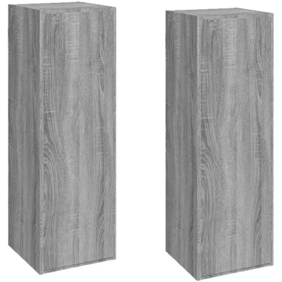 Image of vidaXL TV Cabinets 2 pcs Grey Sonoma 30.5x30x90 cm Engineered Wood