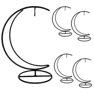 Image of Eidoct Ornament Display Stand, Moon Shaped Iron Hanging Stand Rack Holder for Home Wedding Decoration, Glass Globe and Witch Ball(Without Bottle) (5)