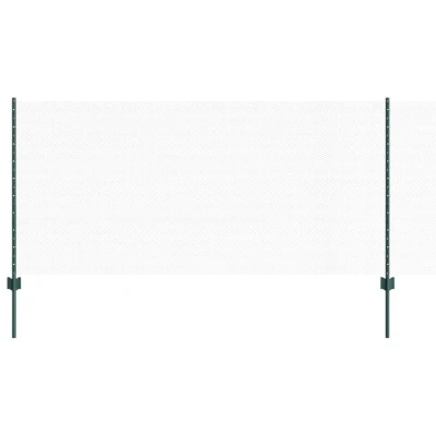 Image of vidaXL Garden fence Set of 2 Green Metal, Plastic 25 x 1 m