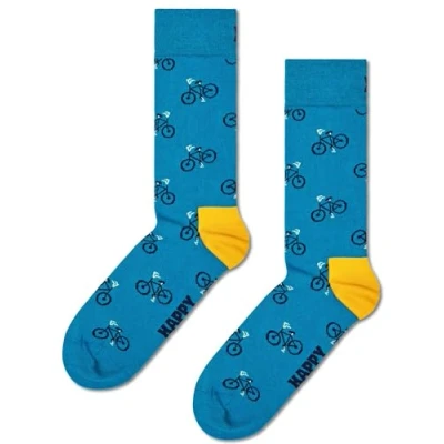 Image of Happy Socks, Crew Novelty Socks for Men and Women, Bike Sock, Size 41 46