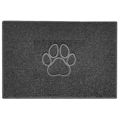 Image of Nicoman Paw Embossed Shape Door Mat Dirt Trapper Washable Barrier Doormat Dark Grey (Drainage Open Back) X Large (120x80cm)