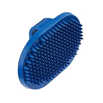 Image of Classic Pet Products Rubber Oval Brush, Blue